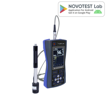 Leeb Hardness Tester NOVOTEST T-D3 - Alat uji kekerasan logam portabel dengan smartphone untuk dokumentasi.