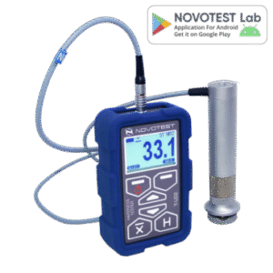 UCI Hardness Tester NOVOTEST T-U2 - Alat uji kekerasan portabel Bluetooth dengan bodi kompak dan layar digital.