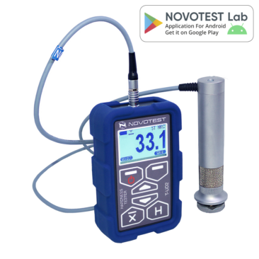 UCI Hardness Tester NOVOTEST T-U2 - Alat uji kekerasan portabel Bluetooth dengan bodi kompak dan layar digital.