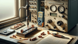 Hardness testing machine analyzing a copper electrical connector to prevent overheating in components.