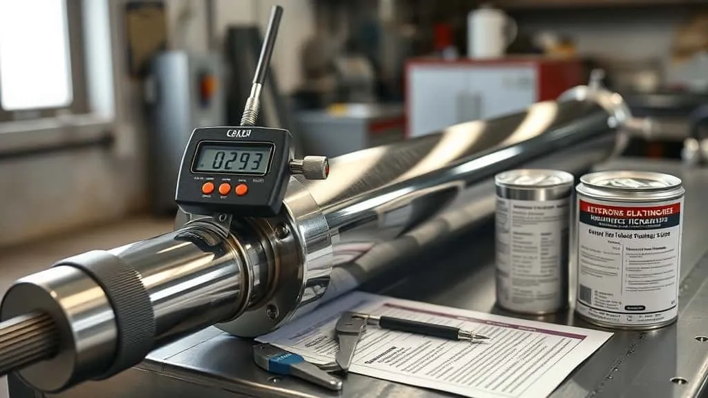 Standar ketebalan hard chrome untuk komponen industri berat pada hydraulic rod dan shaft mesin pabrik.