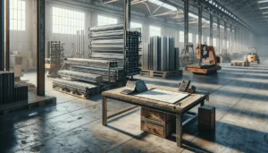 Distributor warehouse transition from steel framing machines to ultrasonic concrete testing equipment, illustrating business expansion strategy.